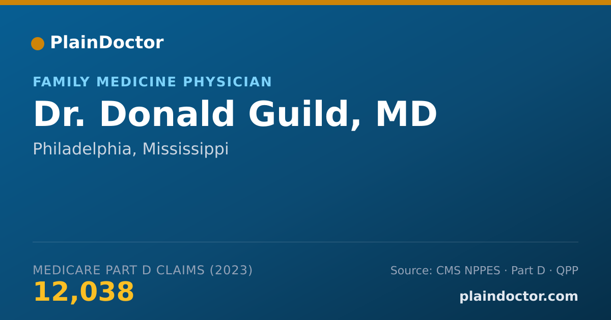 Shareable card for Donald Guild, MD - Family Medicine Physician, Philadelphia, MS