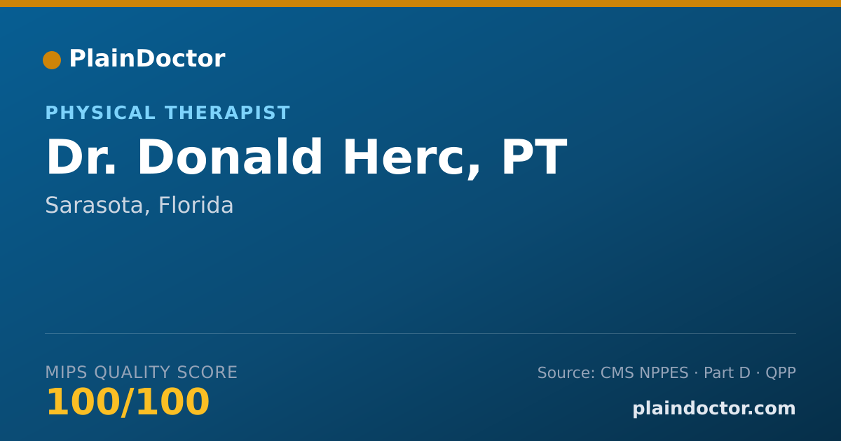 Shareable card for Donald Herc, PT - Physical Therapist, Sarasota, FL