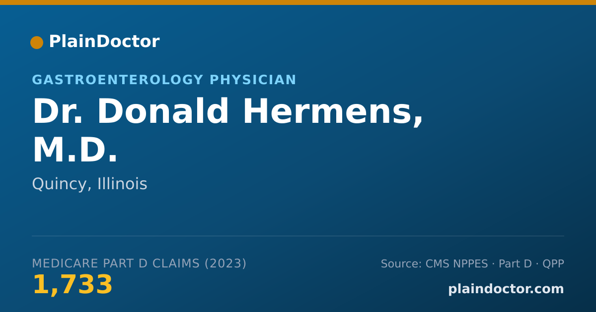 Shareable card for Donald Hermens, M.D. - Gastroenterology Physician, Quincy, IL