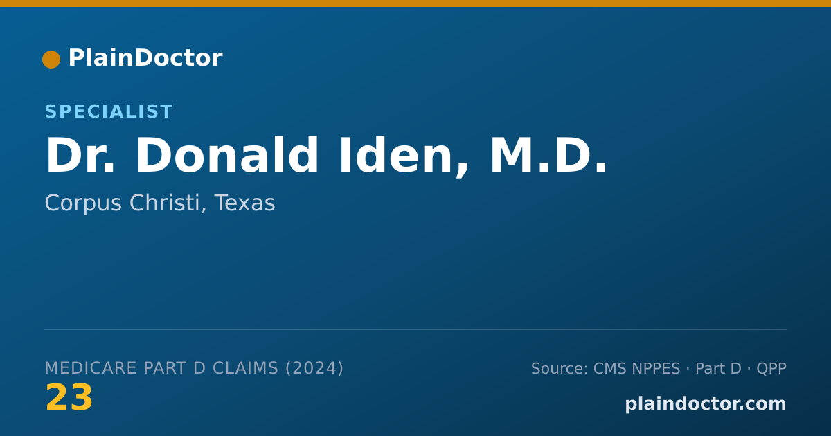 Shareable card for Donald Iden, M.D. - Specialist, Corpus Christi, TX