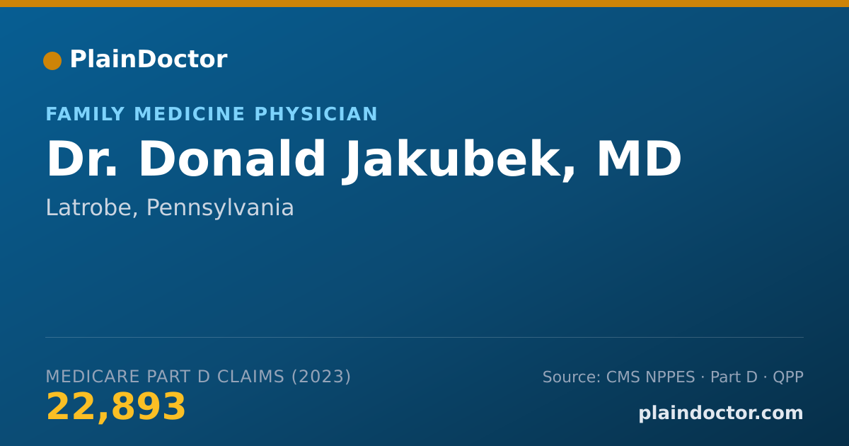 Shareable card for Donald Jakubek, MD - Family Medicine Physician, Latrobe, PA