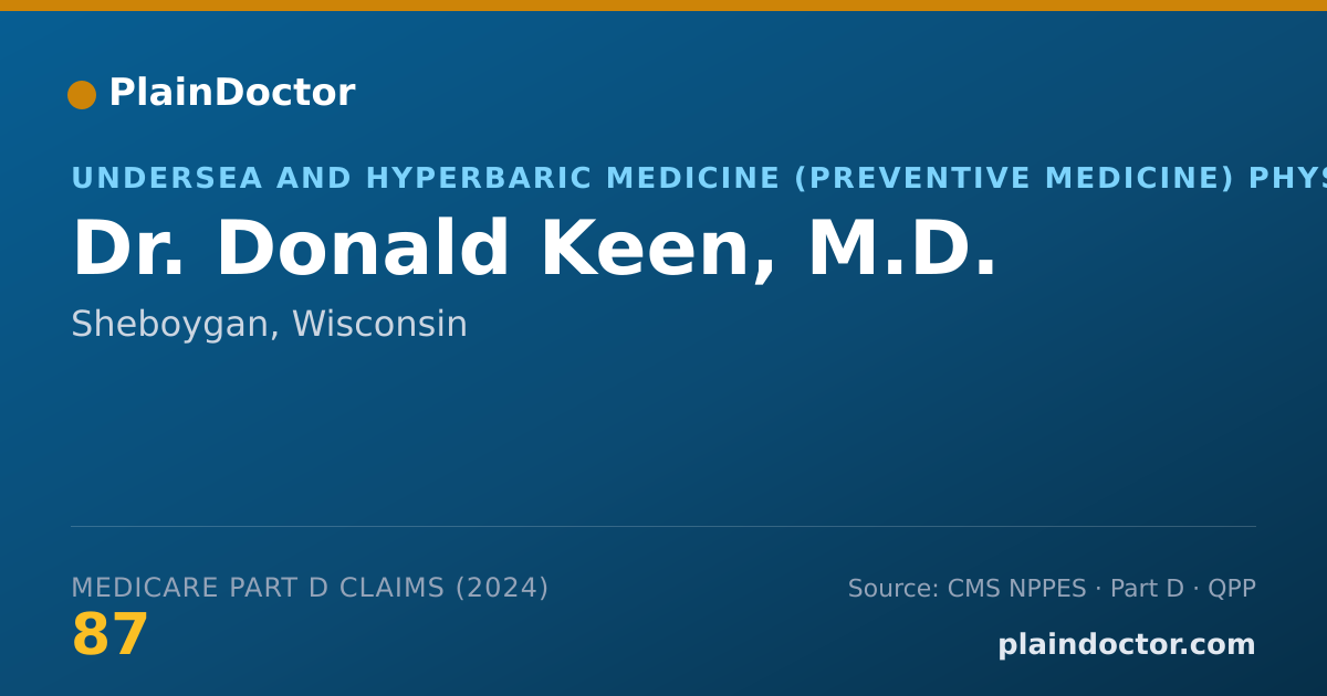 Shareable card for Donald Keen, M.D. - Undersea and Hyperbaric Medicine (Preventive Medicine) Physician, Sheboygan, WI