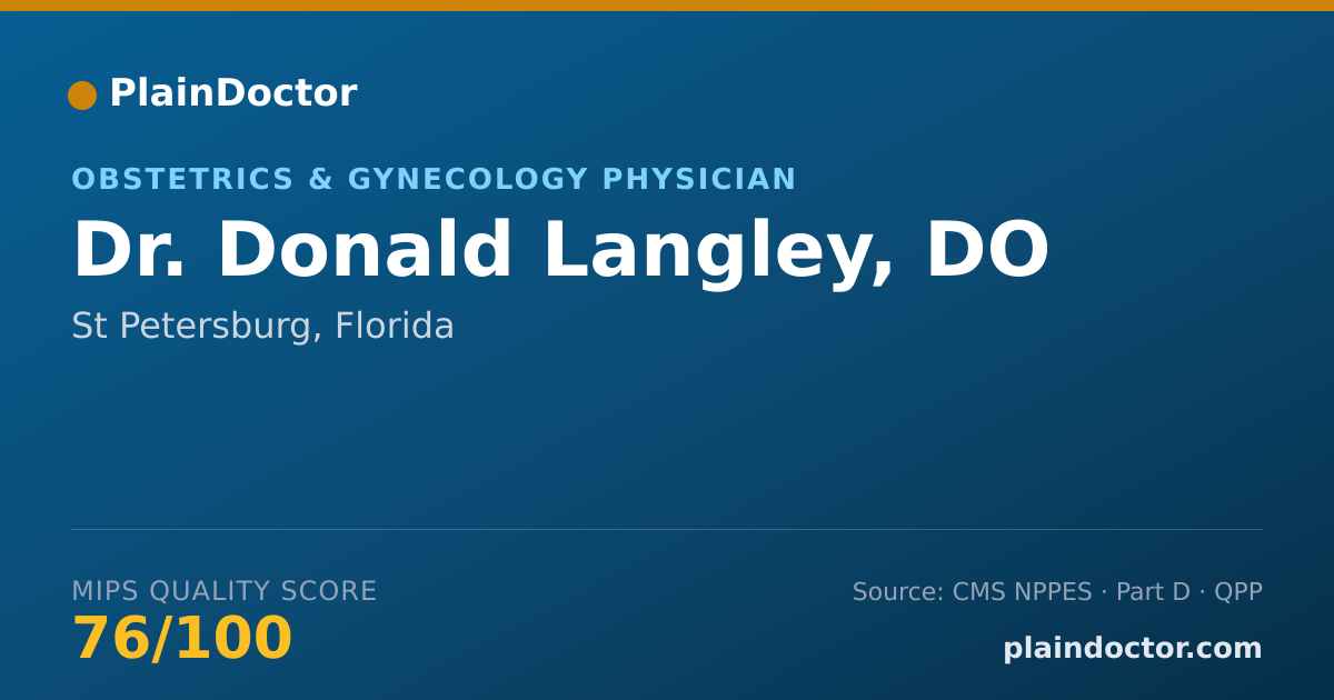 Shareable card for Donald Langley, DO - Obstetrics & Gynecology Physician, St Petersburg, FL