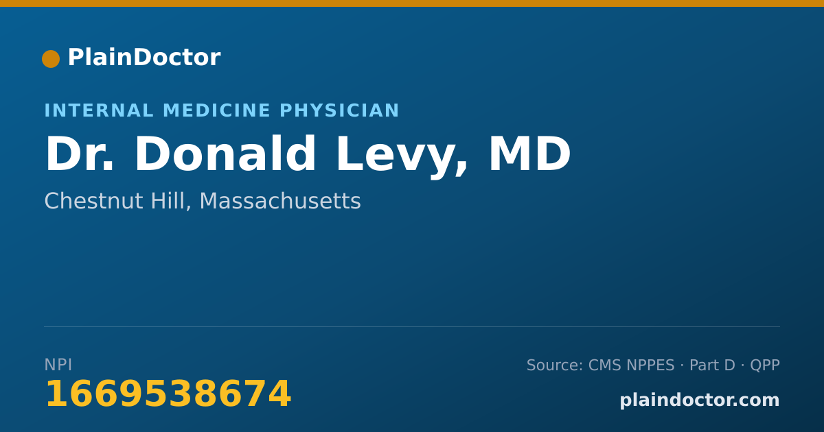 Shareable card for Donald Levy, MD - Internal Medicine Physician, Chestnut Hill, MA