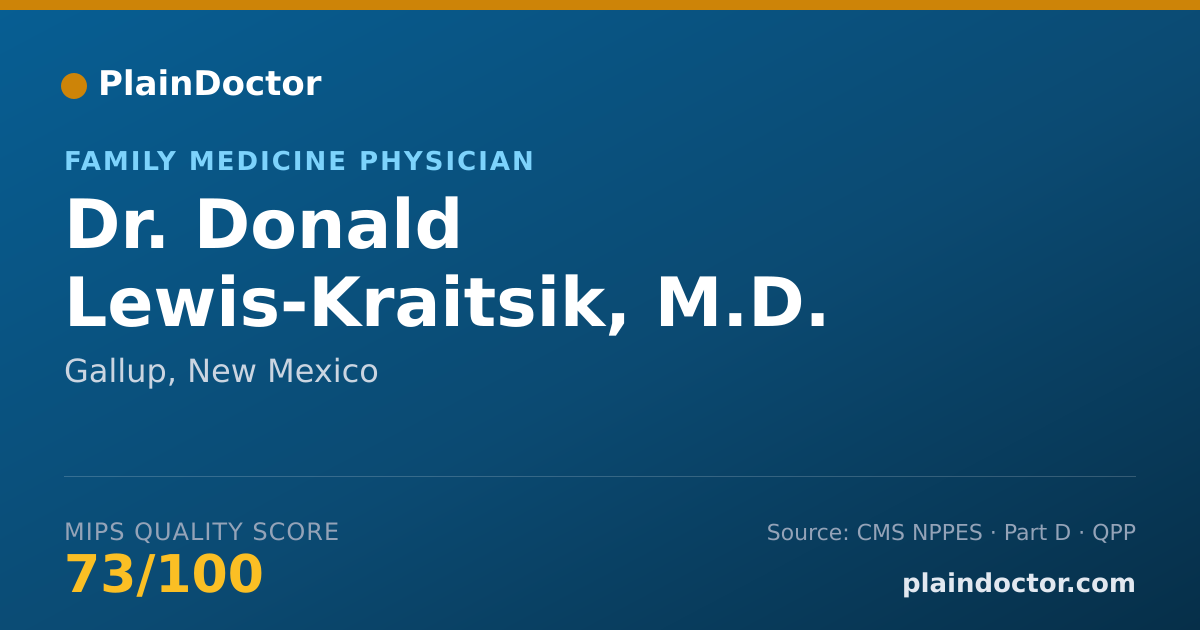 Shareable card for Donald Lewis-Kraitsik, M.D. - Family Medicine Physician, Gallup, NM