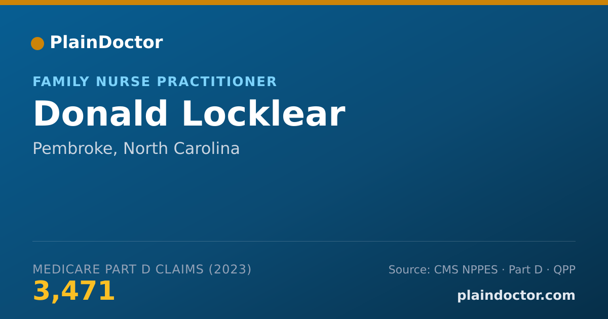 Shareable card for Donald Locklear - Family Nurse Practitioner, Pembroke, NC
