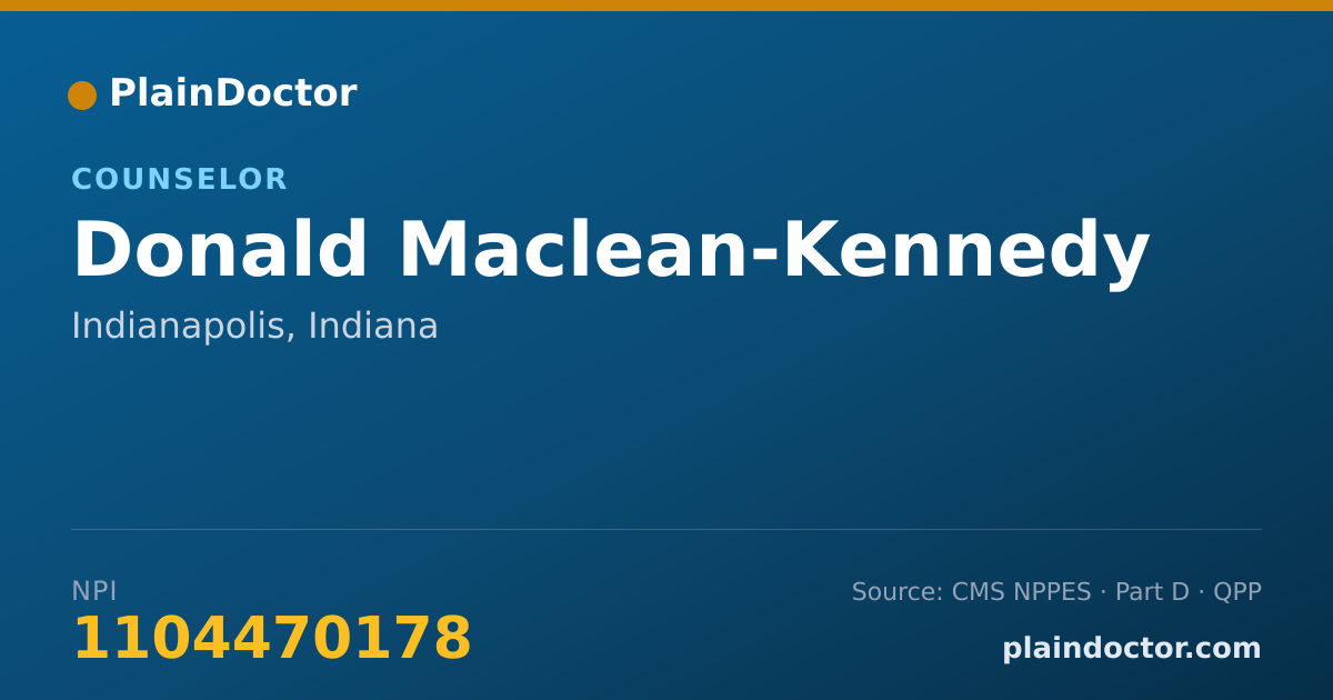 Shareable card for Donald Maclean-Kennedy - Counselor, Indianapolis, IN
