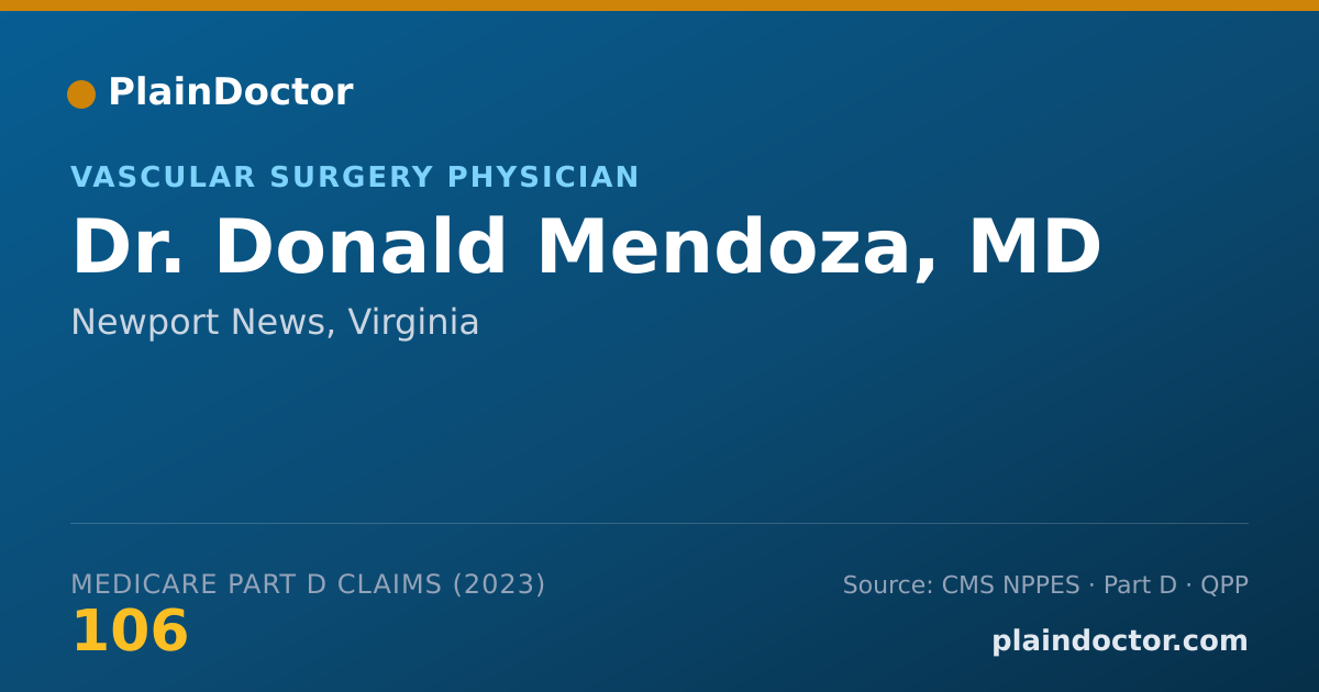 Shareable card for Donald Mendoza, MD - Vascular Surgery Physician, Newport News, VA