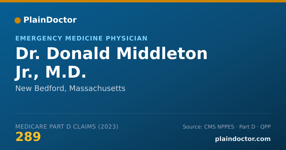 Shareable card for Donald Middleton Jr., M.D. - Emergency Medicine Physician, New Bedford, MA