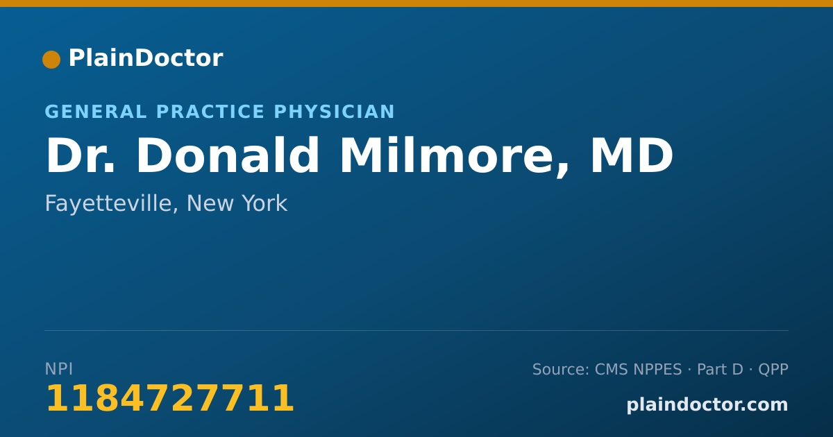Shareable card for Donald Milmore, MD - General Practice Physician, Fayetteville, NY