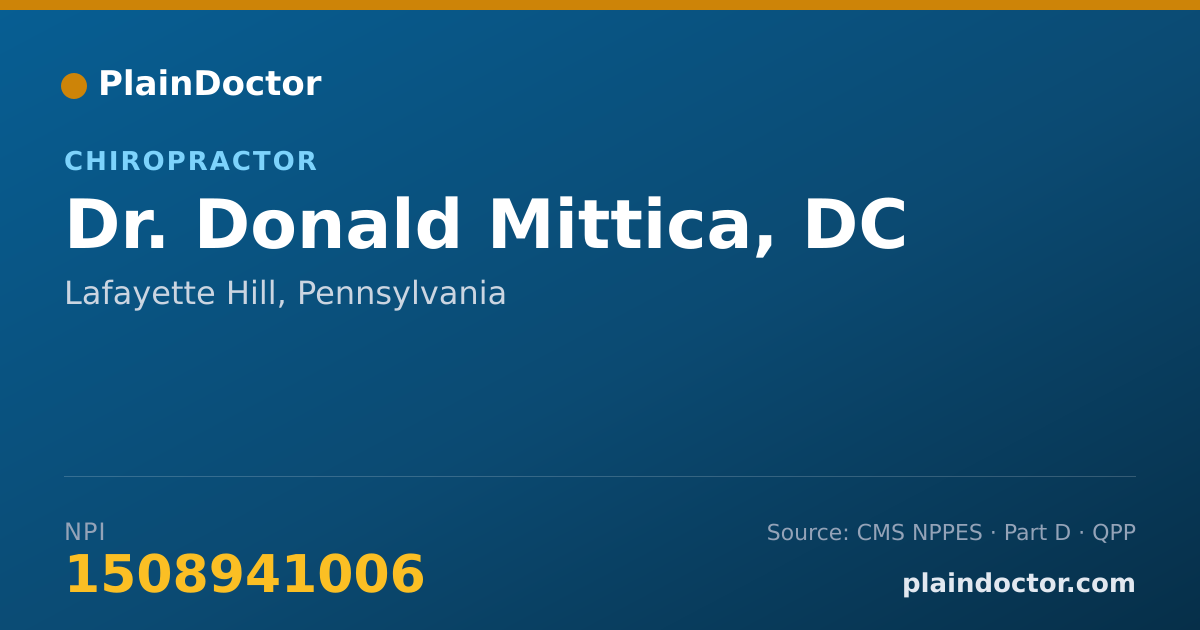 Shareable card for Donald Mittica, DC - Chiropractor, Lafayette Hill, PA
