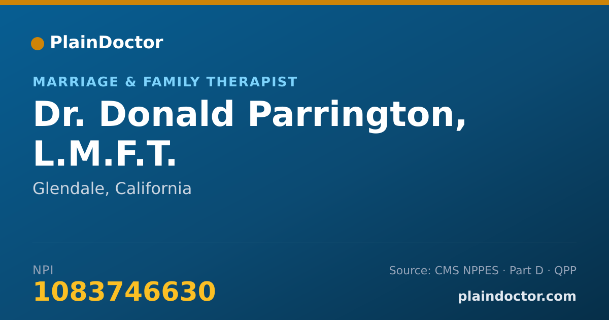 Shareable card for Donald Parrington, L.M.F.T. - Marriage & Family Therapist, Glendale, CA