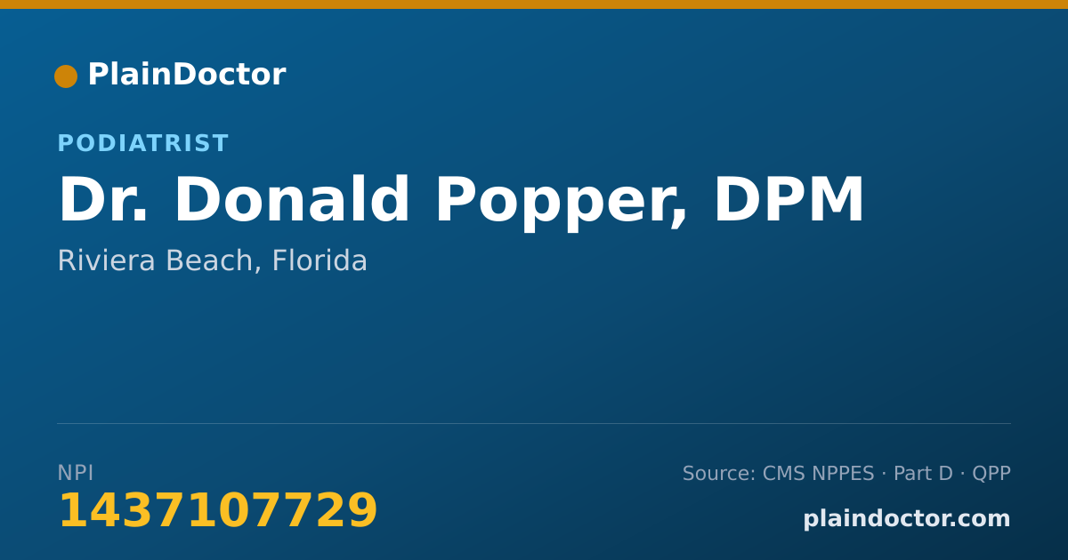 Shareable card for Donald Popper, DPM - Podiatrist, Riviera Beach, FL