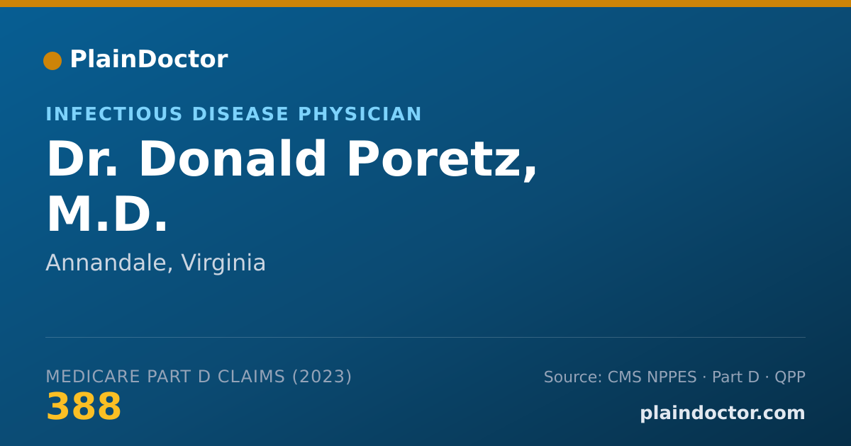 Shareable card for Donald Poretz, M.D. - Infectious Disease Physician, Annandale, VA