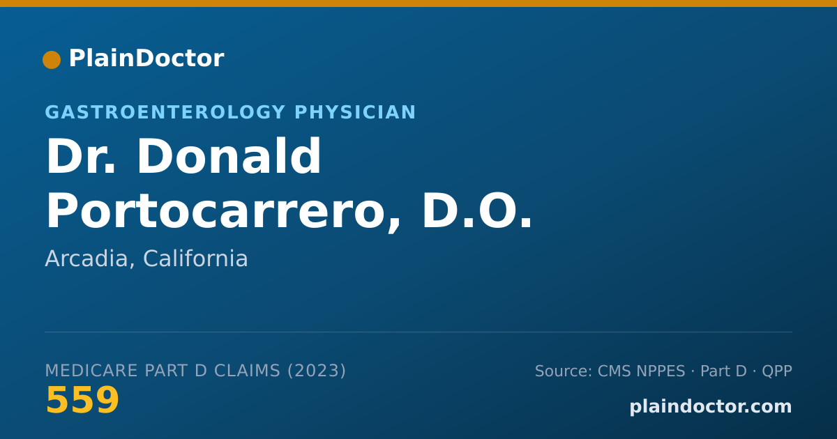 Shareable card for Donald Portocarrero, D.O. - Gastroenterology Physician, Arcadia, CA