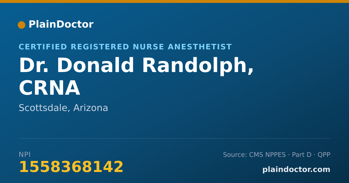 Shareable card for Donald Randolph, CRNA - Certified Registered Nurse Anesthetist, Scottsdale, AZ