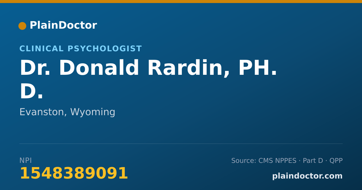 Shareable card for Donald Rardin, PH. D. - Clinical Psychologist, Evanston, WY