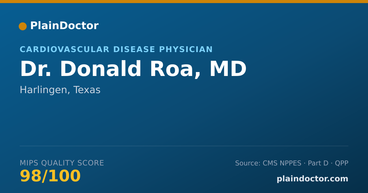 Shareable card for Donald Roa, MD - Cardiovascular Disease Physician, Harlingen, TX