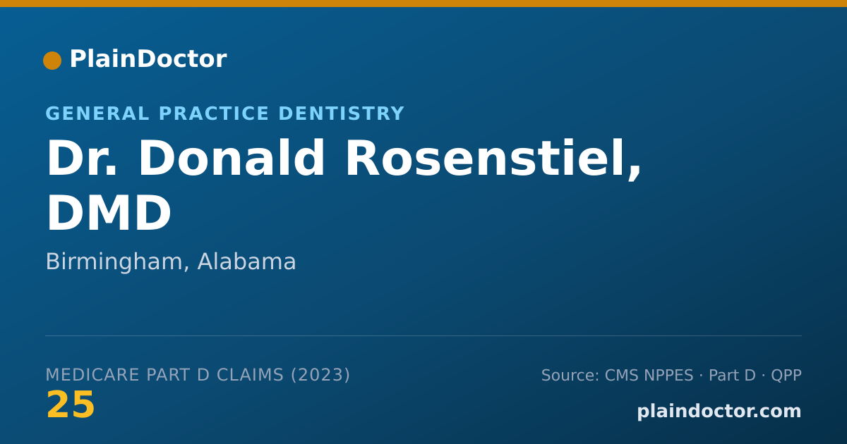 Shareable card for Donald Rosenstiel, DMD - General Practice Dentistry, Birmingham, AL