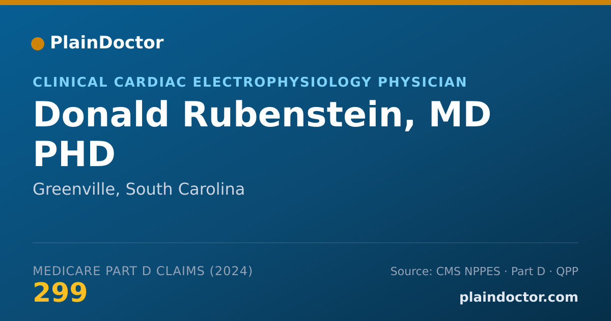Shareable card for Donald Rubenstein, MD PHD - Clinical Cardiac Electrophysiology Physician, Greenville, SC
