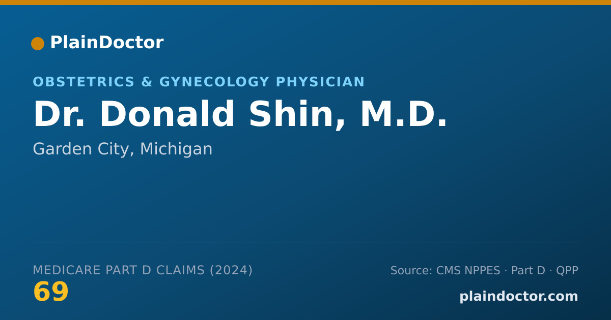 Shareable card for Donald Shin, M.D. - Obstetrics & Gynecology Physician, Garden City, MI