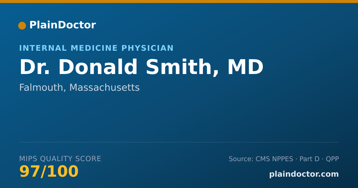 Shareable card for Donald Smith, MD - Internal Medicine Physician, Falmouth, MA