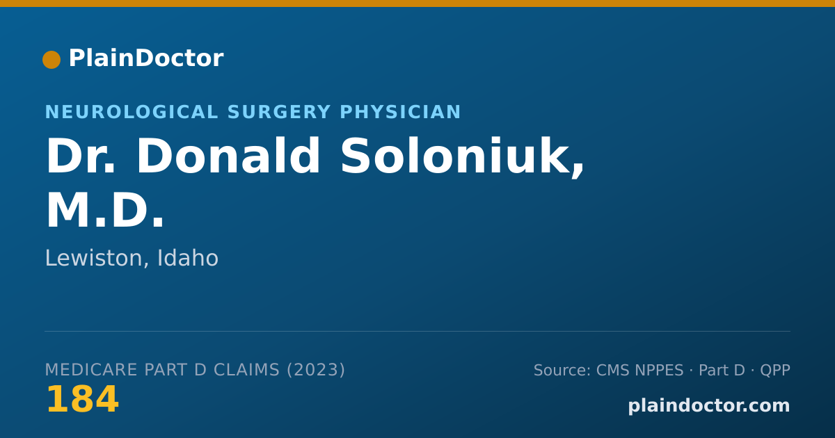 Shareable card for Donald Soloniuk, M.D. - Neurological Surgery Physician, Lewiston, ID