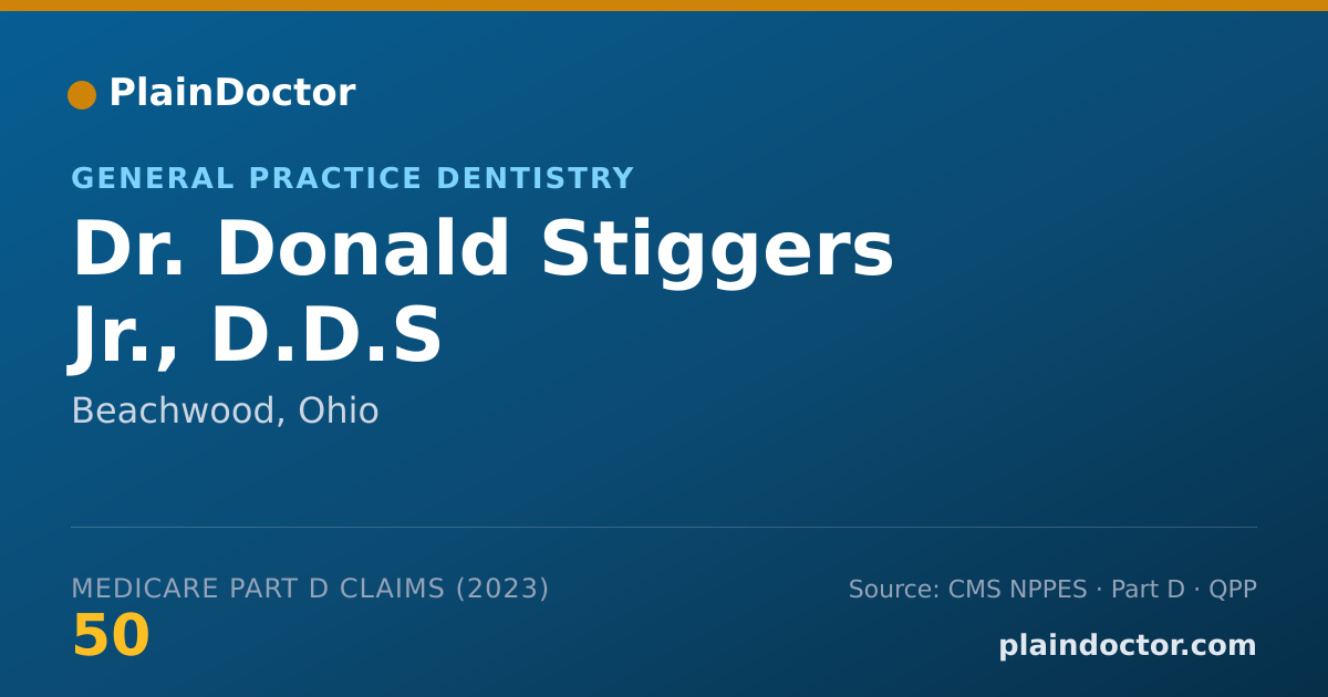 Shareable card for Donald Stiggers Jr., D.D.S - General Practice Dentistry, Beachwood, OH