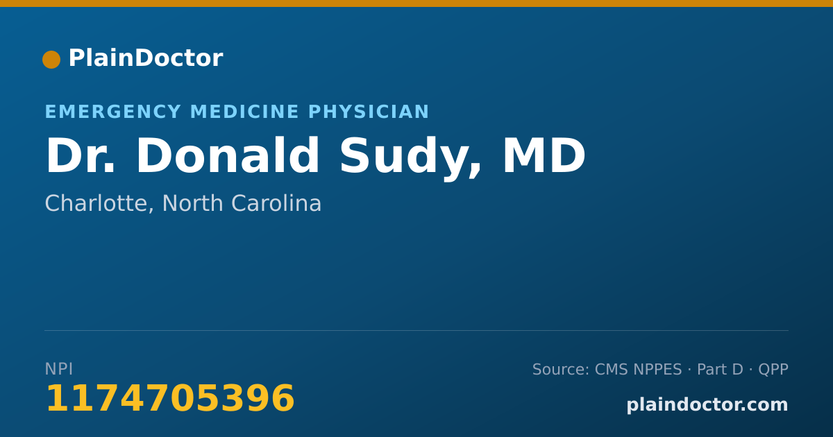 Shareable card for Donald Sudy, MD - Emergency Medicine Physician, Charlotte, NC