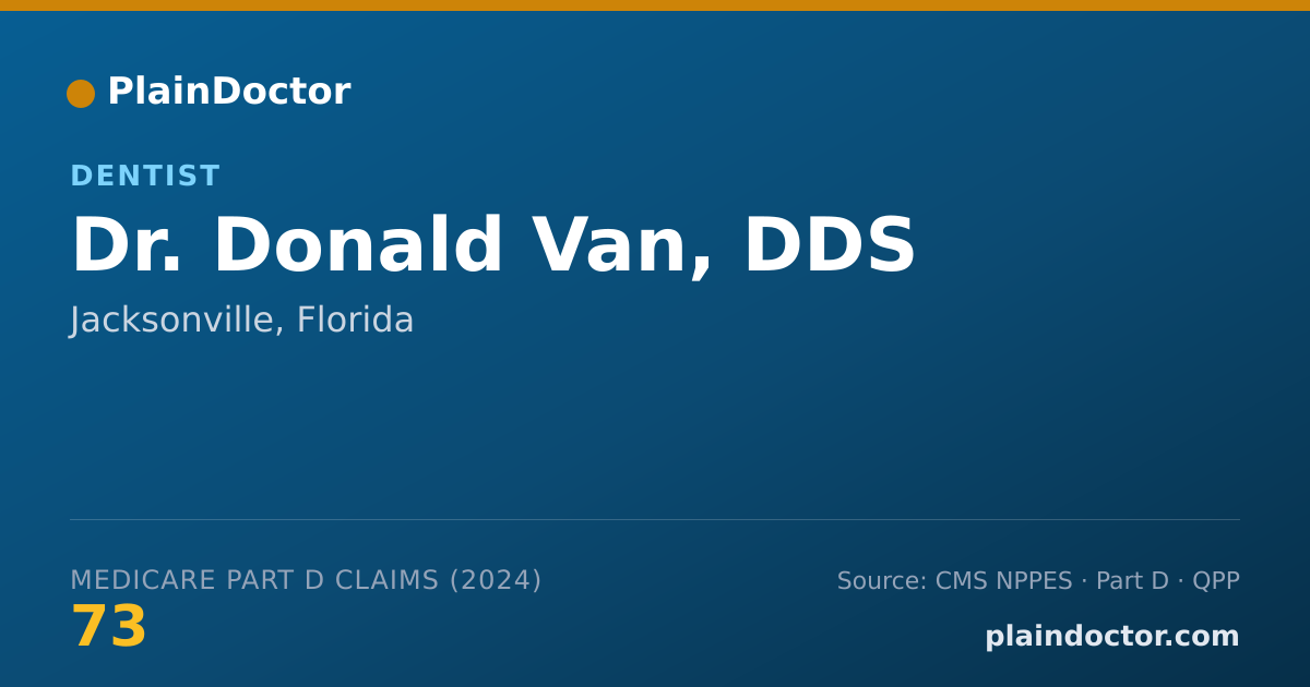 Shareable card for Donald Van, DDS - Dentist, Jacksonville, FL