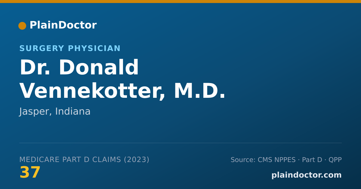 Shareable card for Donald Vennekotter, M.D. - Surgery Physician, Jasper, IN
