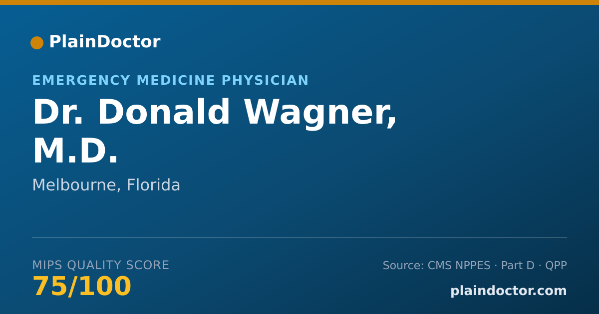 Shareable card for Donald Wagner, M.D. - Emergency Medicine Physician, Melbourne, FL