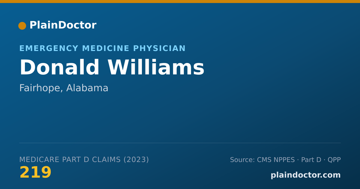 Shareable card for Donald Williams - Emergency Medicine Physician, Fairhope, AL