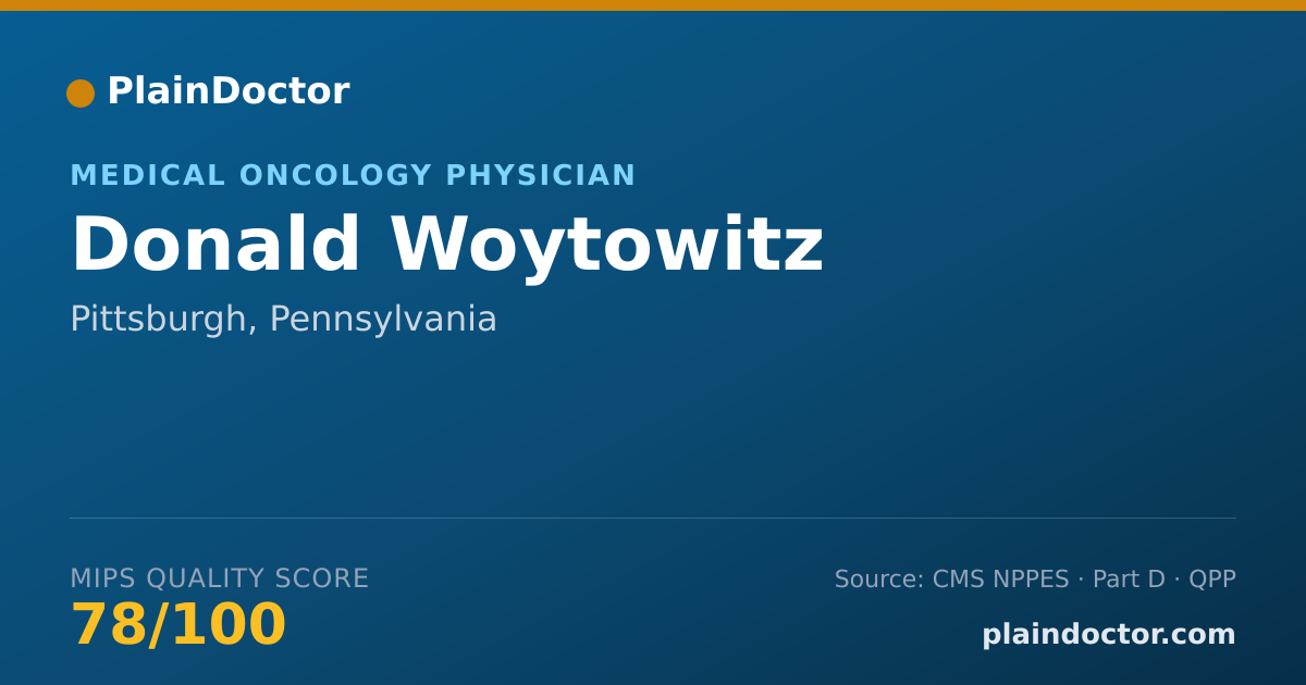 Shareable card for Donald Woytowitz - Medical Oncology Physician, Pittsburgh, PA