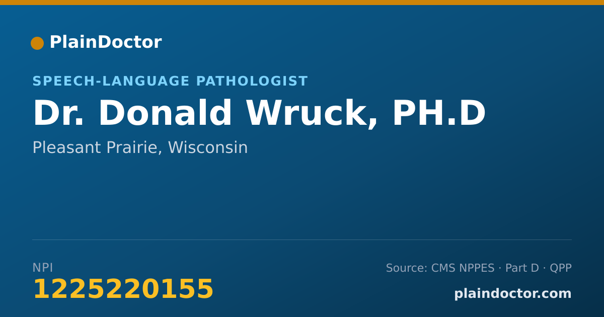 Shareable card for Donald Wruck, PH.D - Speech-Language Pathologist, Pleasant Prairie, WI