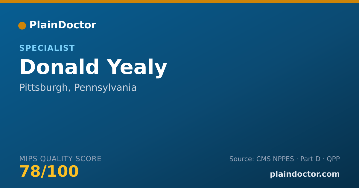 Shareable card for Donald Yealy - Specialist, Pittsburgh, PA
