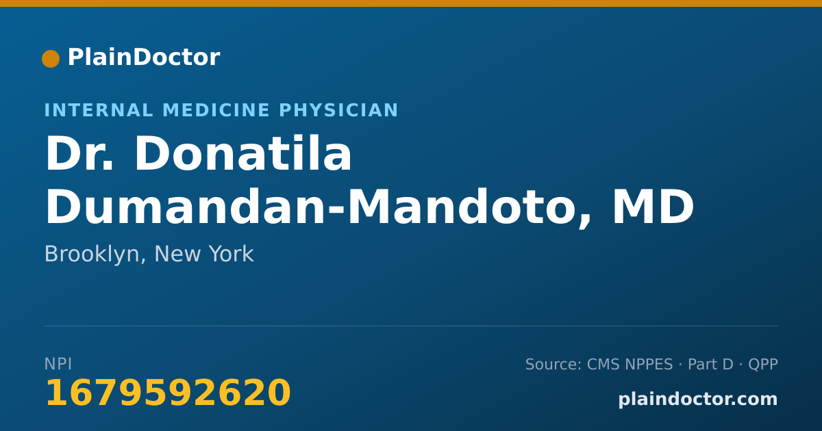 Shareable card for Donatila Dumandan-Mandoto, MD - Internal Medicine Physician, Brooklyn, NY