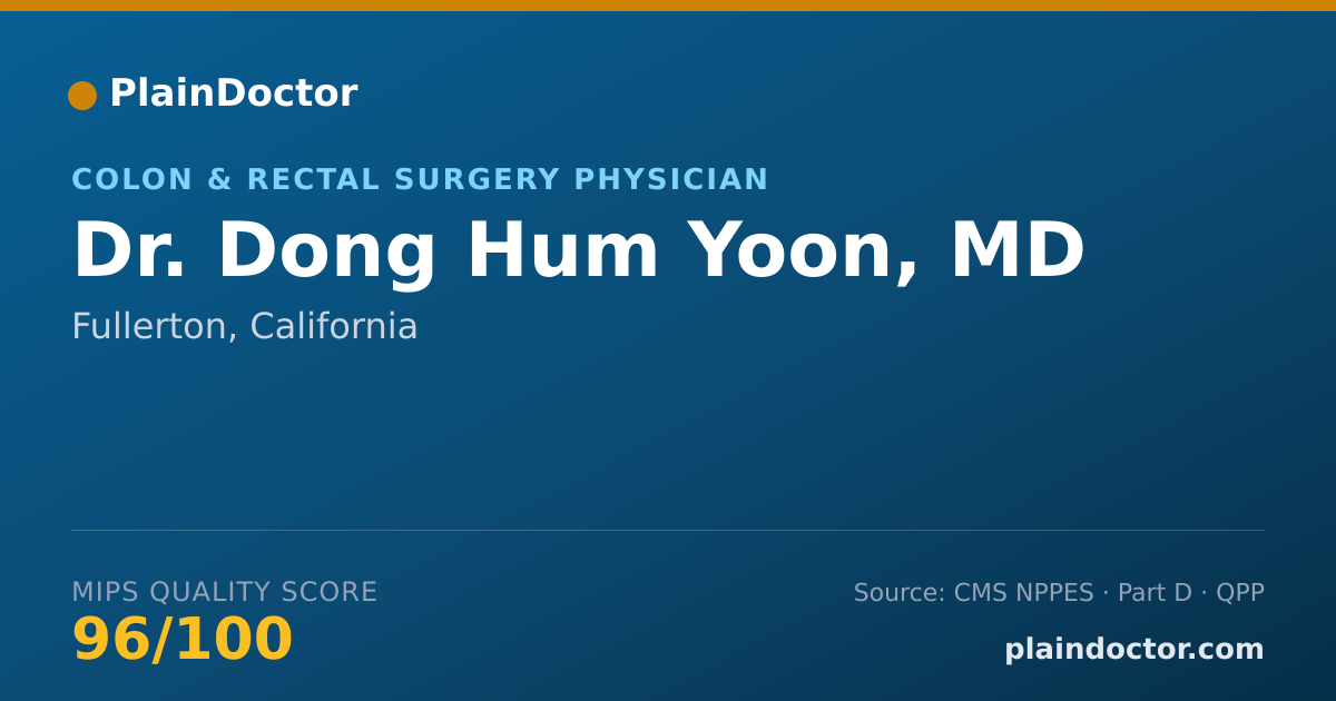 Shareable card for Dong Hum Yoon, MD - Surgery Physician, Fullerton, CA