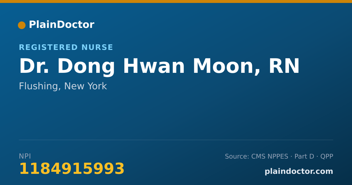 Shareable card for Dong Hwan Moon, RN - Registered Nurse, Flushing, NY