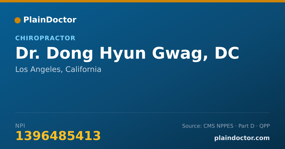 Shareable card for Dong Hyun Gwag, DC - Chiropractor, Los Angeles, CA