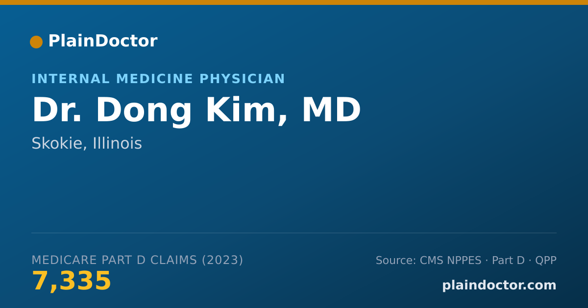 Shareable card for Dong Kim, MD - Internal Medicine Physician, Skokie, IL