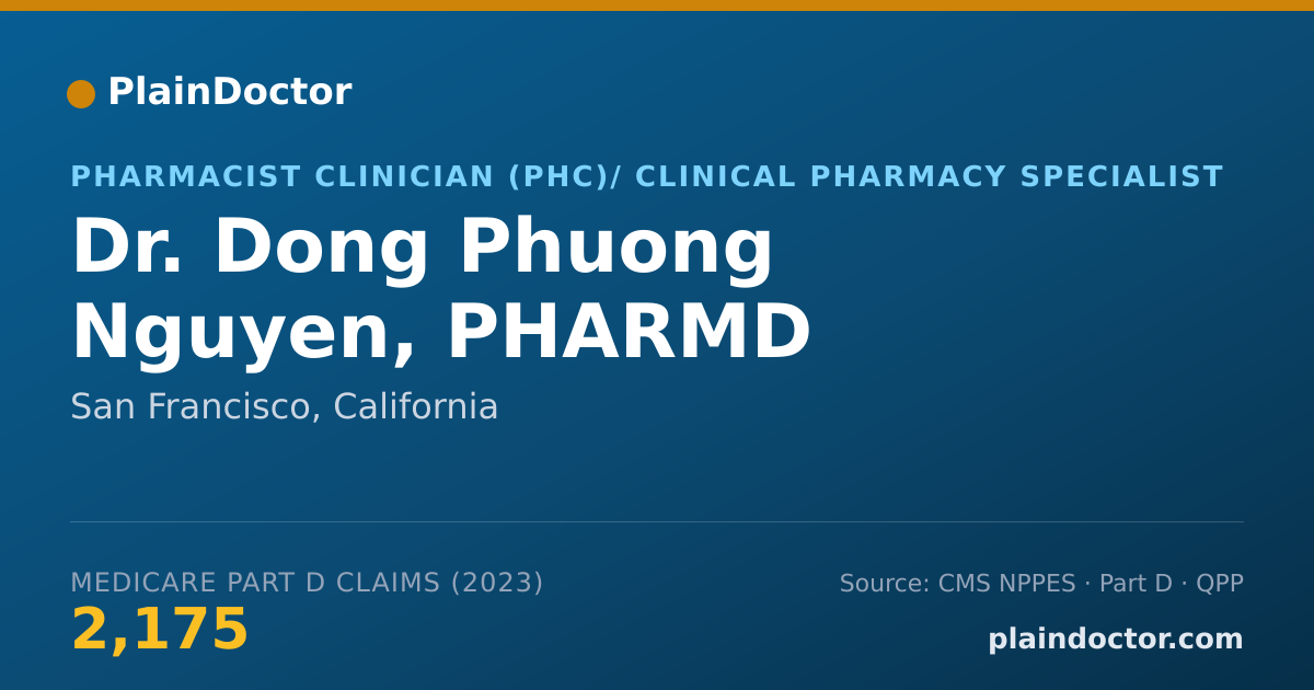 Shareable card for Dong Phuong Nguyen, PHARMD - Pharmacist Clinician (PhC)/ Clinical Pharmacy Specialist, San Francisco, CA