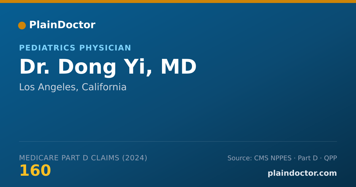 Shareable card for Dong Yi, MD - Pediatrics Physician, Los Angeles, CA