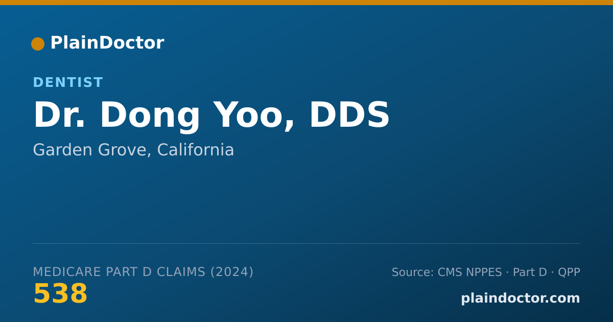 Shareable card for Dong Yoo, DDS - Dentist, Garden Grove, CA
