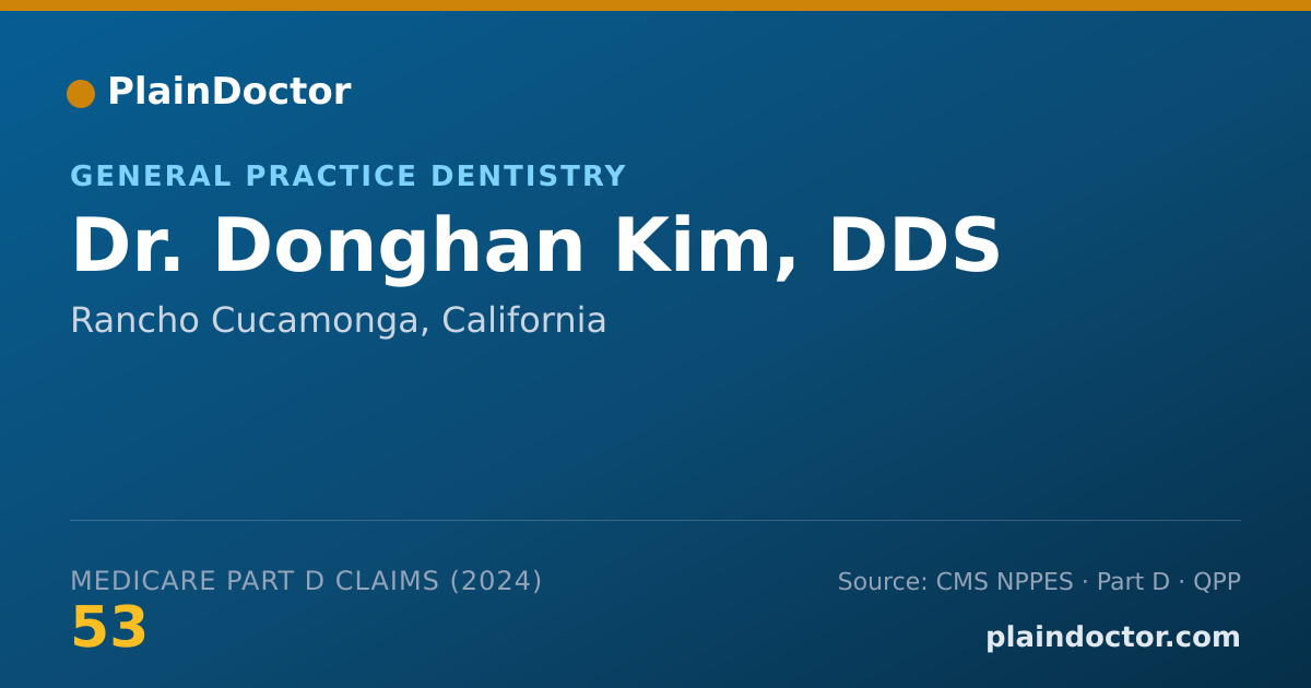 Shareable card for Donghan Kim, DDS - General Practice Dentistry, Rancho Cucamonga, CA