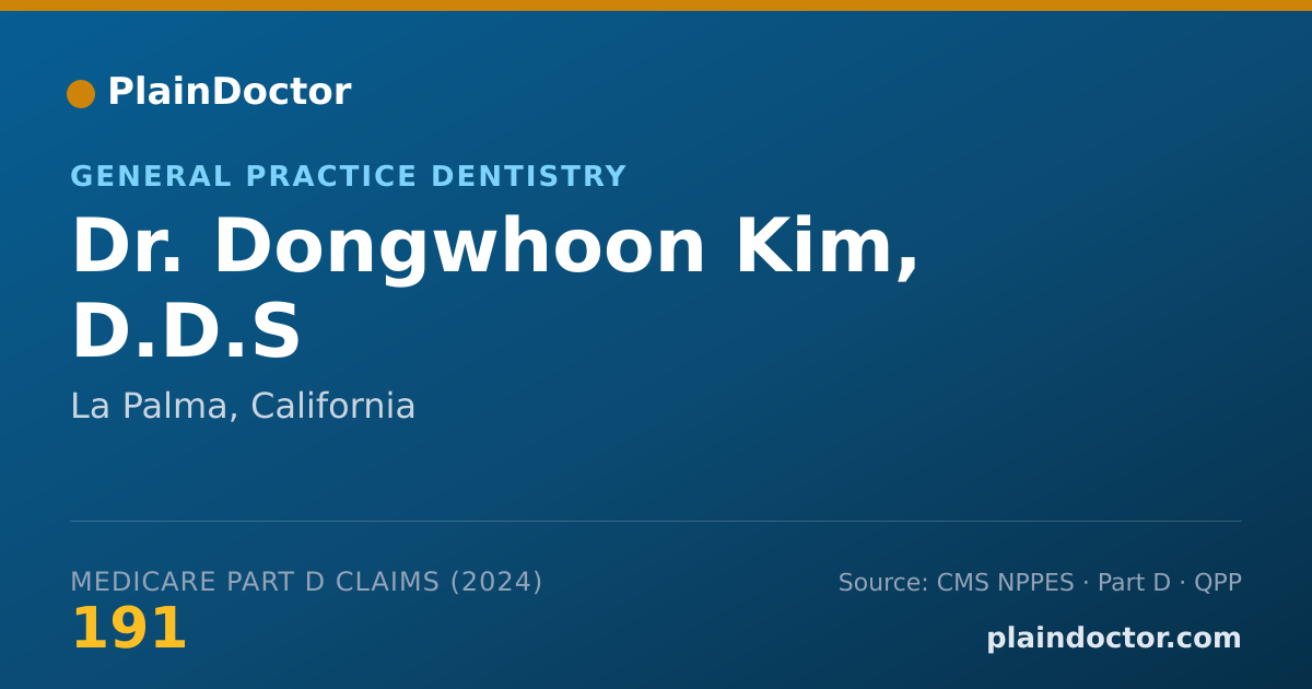 Shareable card for Dongwhoon Kim, D.D.S - General Practice Dentistry, La Palma, CA