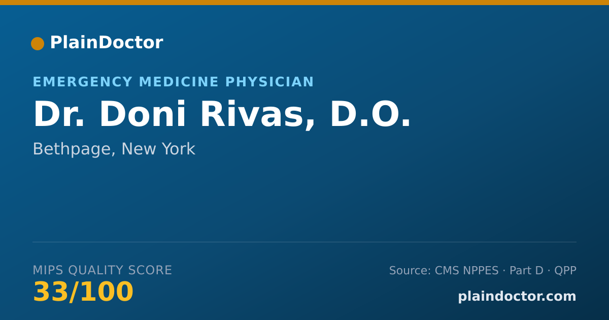 Shareable card for Doni Rivas, D.O. - Emergency Medicine Physician, Bethpage, NY