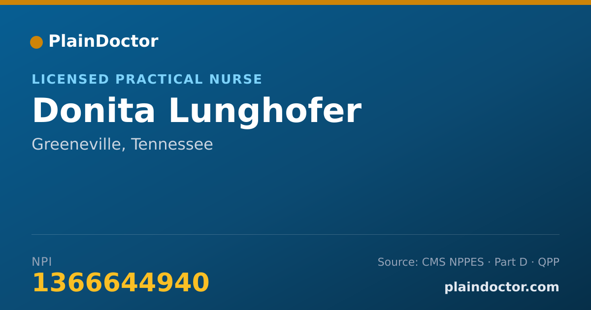 Shareable card for Donita Lunghofer - Licensed Practical Nurse, Greeneville, TN