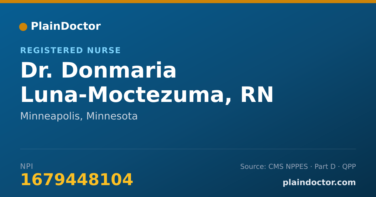 Shareable card for Donmaria Luna-Moctezuma, RN - Registered Nurse, Minneapolis, MN