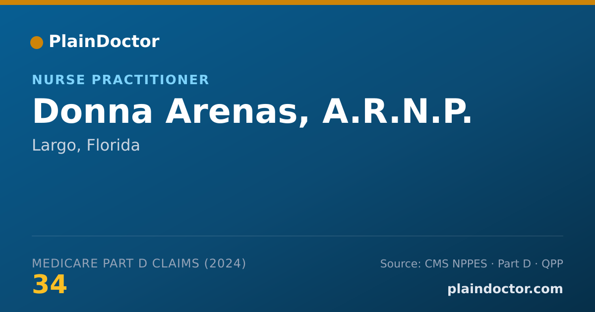 Shareable card for Donna Arenas, A.R.N.P. - Nurse Practitioner, Largo, FL